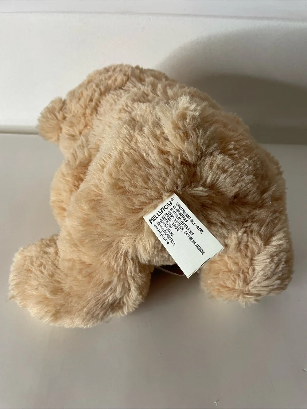Kellytoy Beige Plush Teddy Holding Brown Football Heart